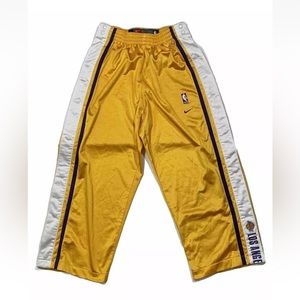 Vintage Nike NBA Los Angeles LA Lakers Warm Up Shooting Rip Off Pants Mens Sz L